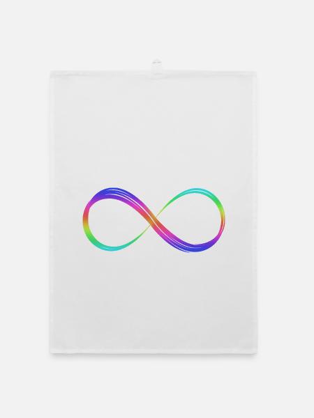 Infinity Rainbow Pride LGBTQ+ Statement - Organic Geschirrtuch - Weiß - Vorne