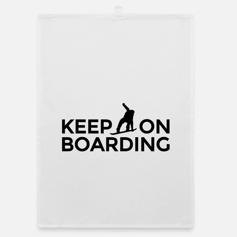 Keep on Boarding Après-Ski Snowboarder Snowboard Organic Geschirrtuch