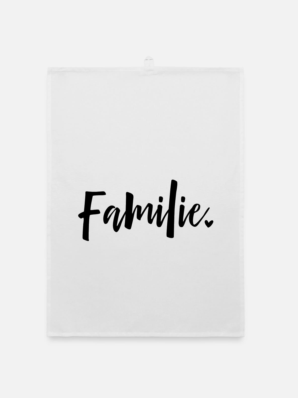Familie Herz - Organic Geschirrtuch - Weiß - Vorne