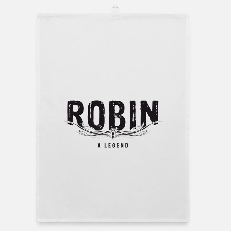 ROBIN A LEGEND décoré Torchon bio