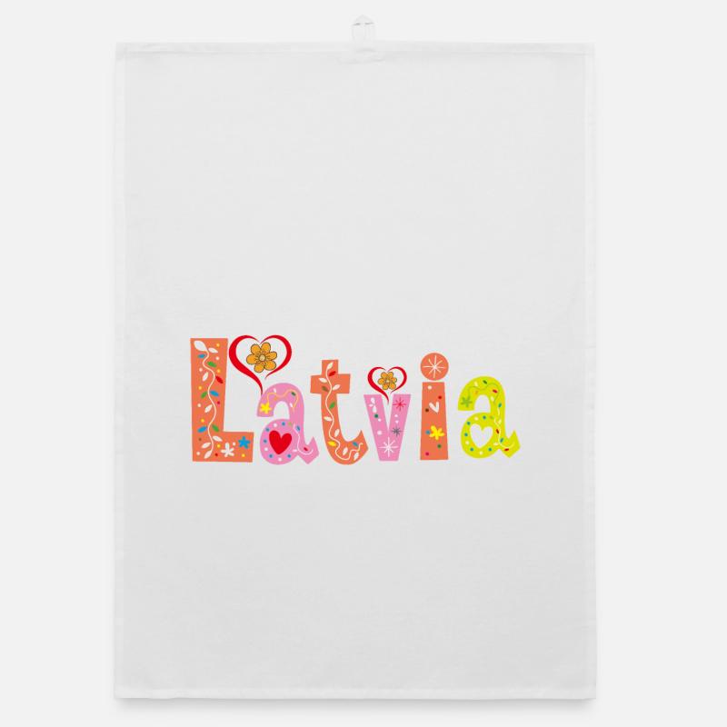 Personalized Latvia Name Organic dish towel