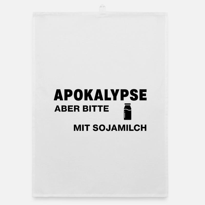Apocalypse – mais s’il vous plaît avec du lait de soja - Torchon bio - blanc