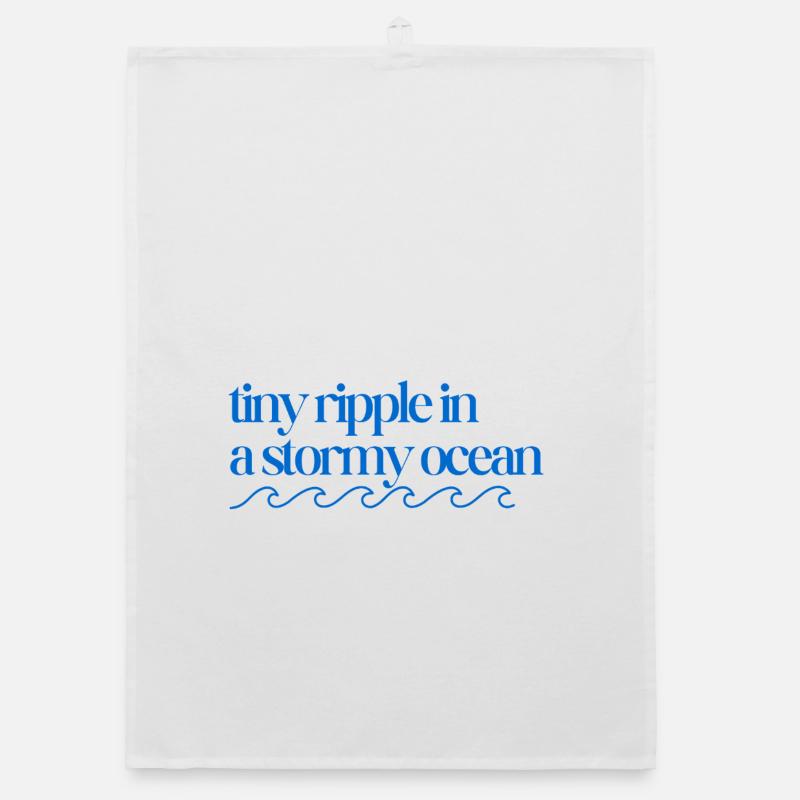 Tiny ripple in a stormy ocean with waves Organic dish towel