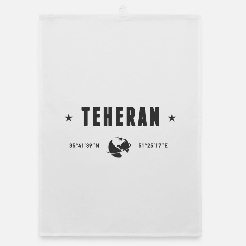Tehran Iran Coordinates Planet Earth Organic dish towel