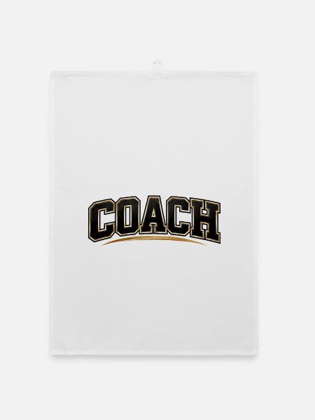 Coach - Trainer - Training - Sport - Organic Geschirrtuch - Weiß - Vorne