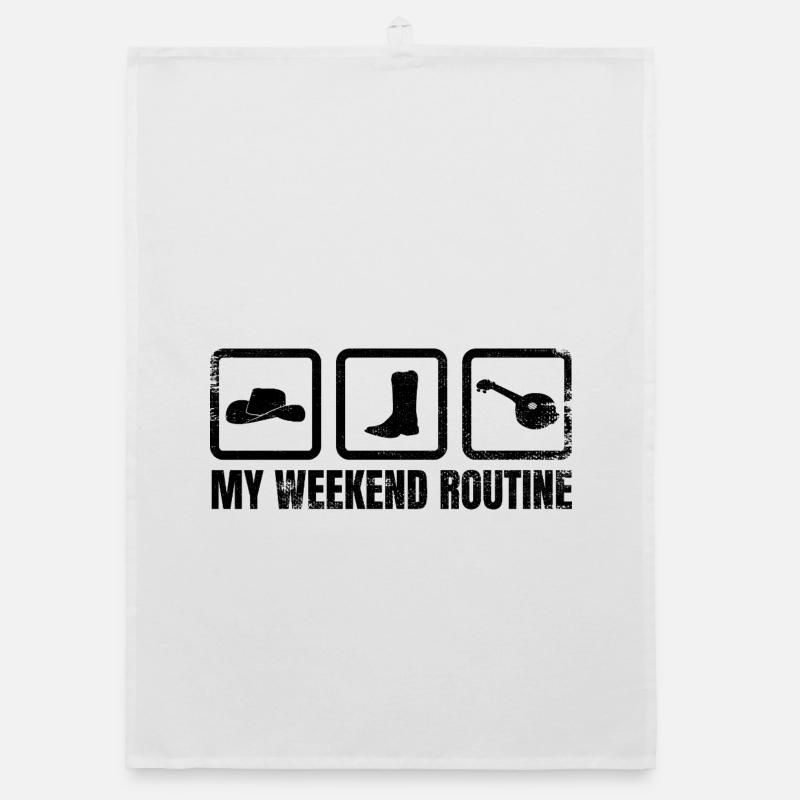 Banjo Player Weekend Organic dish towel