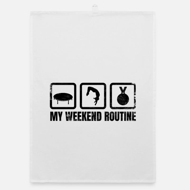 Fun Trampoline Weekend Organic dish towel