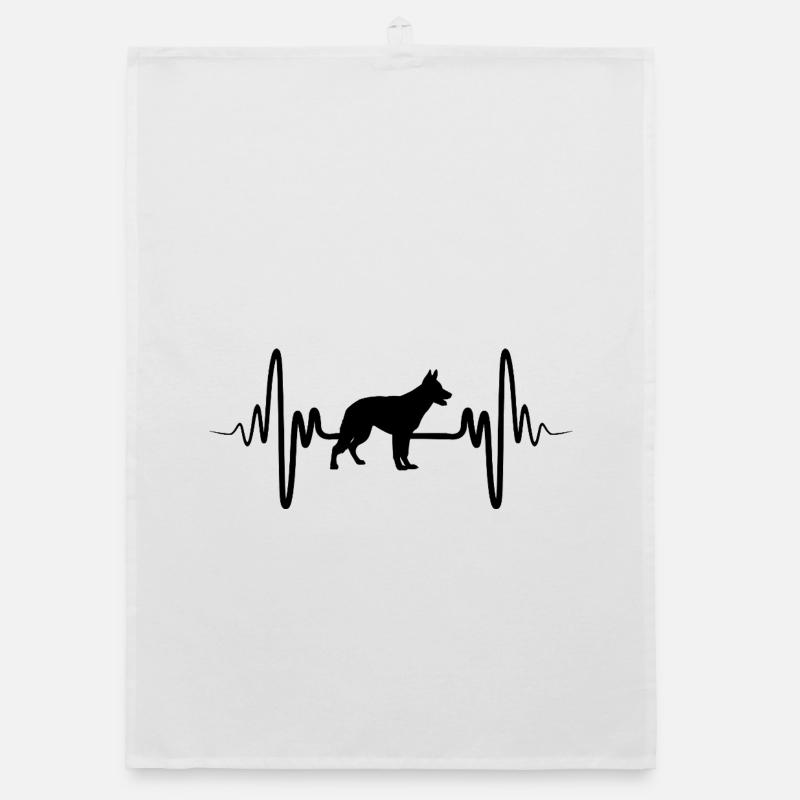 German Shepherd ECG Heartline Organic dish towel