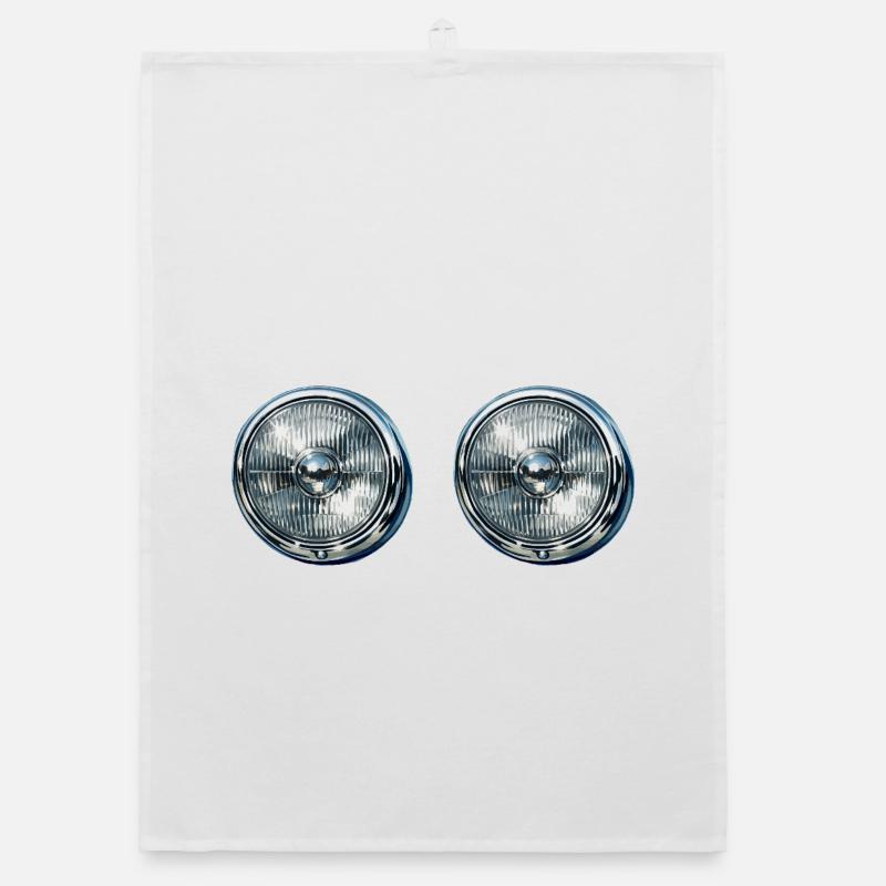 Double Headlight Reflections Organic dish towel
