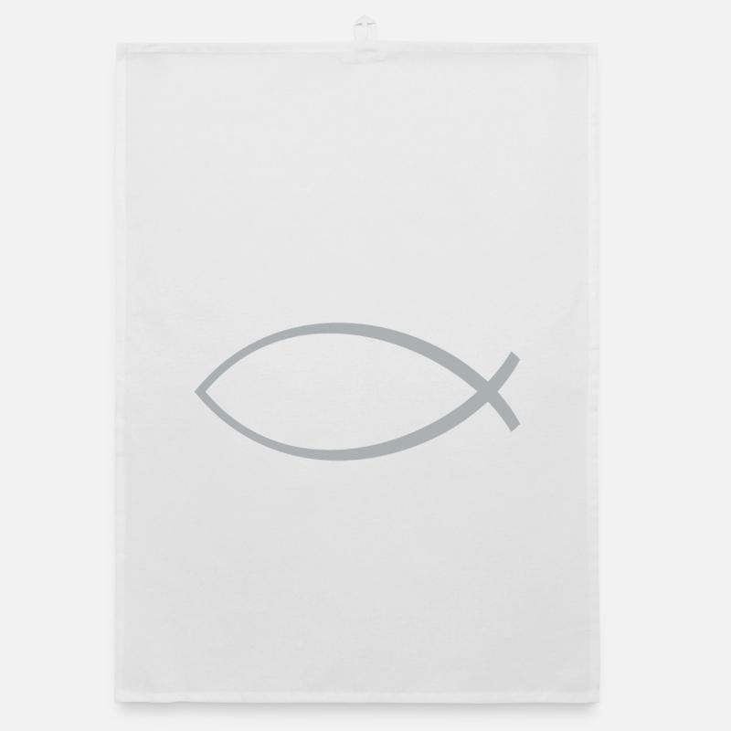 Ichtus fish silver Organic dish towel