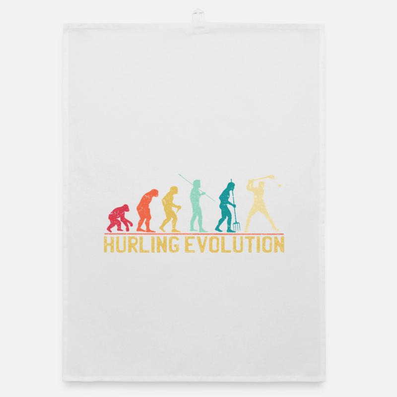 Hurling Evolution Silhouette Design Organic Geschirrtuch