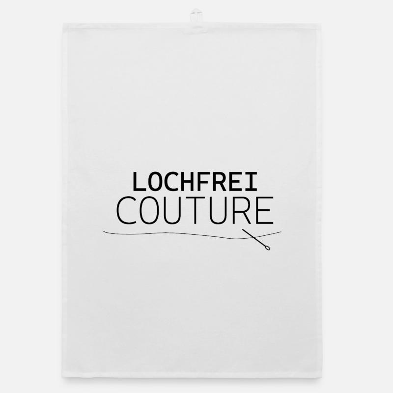 Holeless Couture – Design drôle de déclaration - Torchon bio - blanc