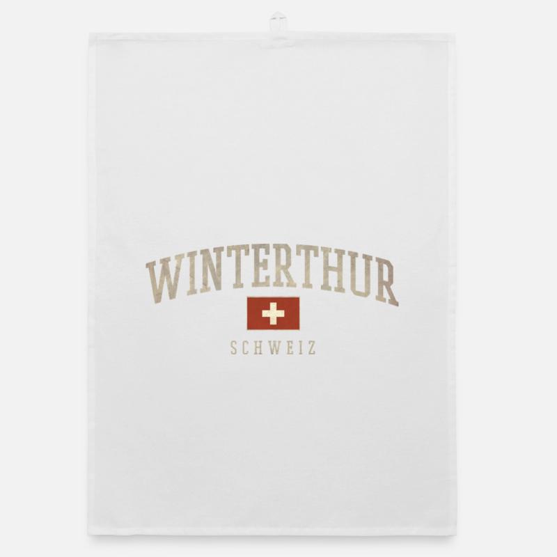 Tee du drapeau suisse de l’arc de Winterthur Torchon bio