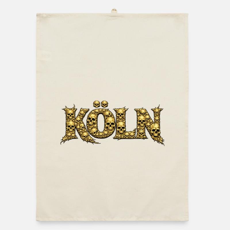 COLOGNE | Golden Skull Letters Organic dish towel