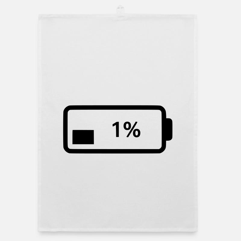Battery symbol charge level 1% Organic dish towel