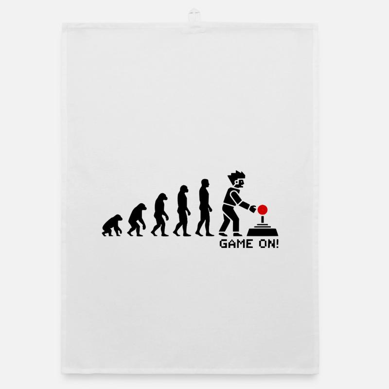 Evolution zum Gamer Pixel Look Organic Geschirrtuch