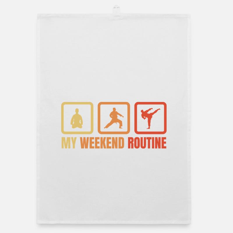 Karateka Wochenendroutine Organic Geschirrtuch