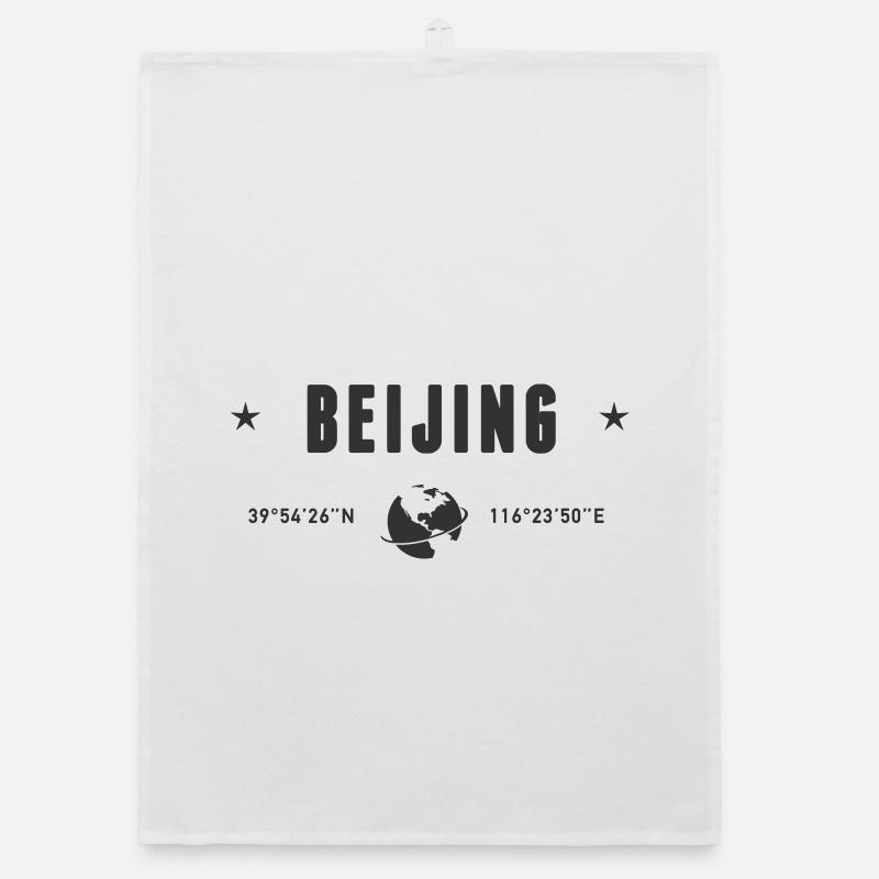 Beijing China Coordinates Planet Earth Organic dish towel