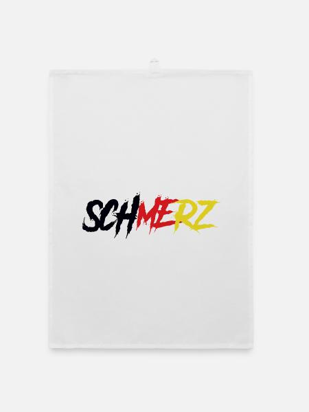 Schmerz – Deutschland Statement Shirt - Organic Geschirrtuch - Weiß