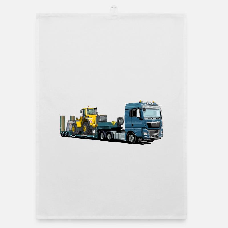 Tieflader mit Bagger Organic Geschirrtuch