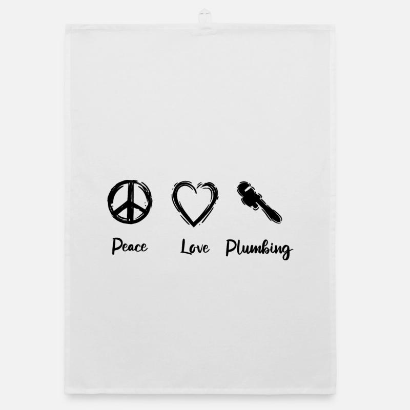 Peace, dear plumbers Organic dish towel