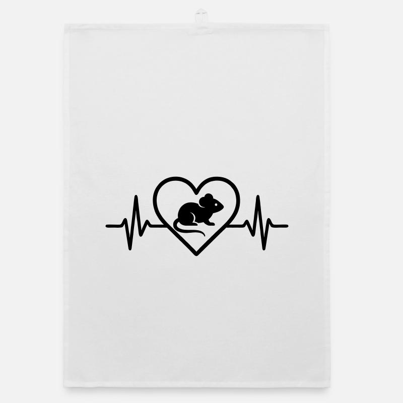 Mouse Heart Organic dish towel