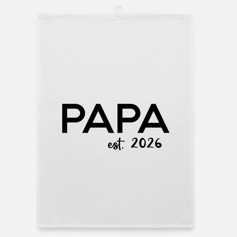 Papa Est. 2026 Vater seit 2026 Werdender Papa 2026 - Organic Geschirrtuch - Weiß