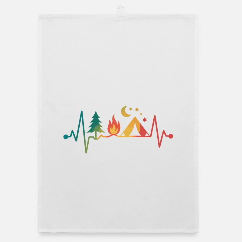 Campfire Camping Night Stars Organic dish towel