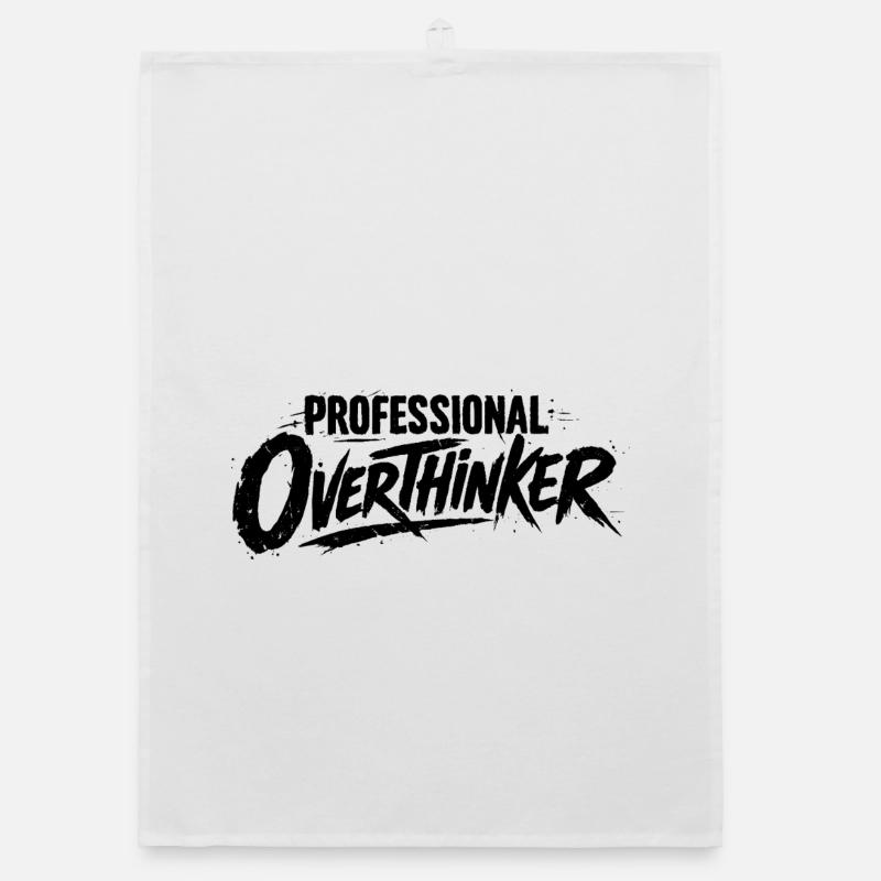 PROFESSIONAL OVERTHINKER Grunge Organic dish towel