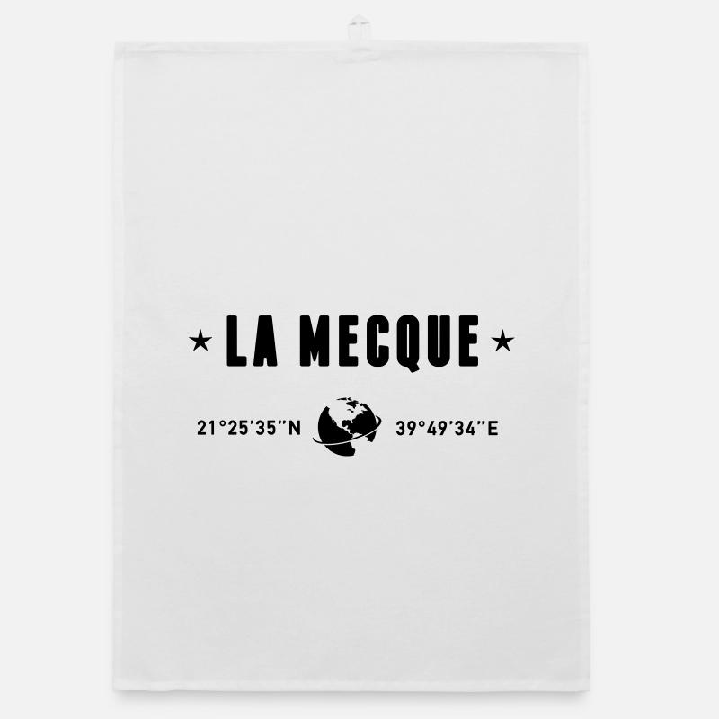 La Mecque Arabie Saoudite Coordonnées Globe Torchon bio