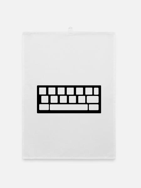 Tastatur – minimalistisches Symbol - Organic Geschirrtuch - Weiß - Vorne
