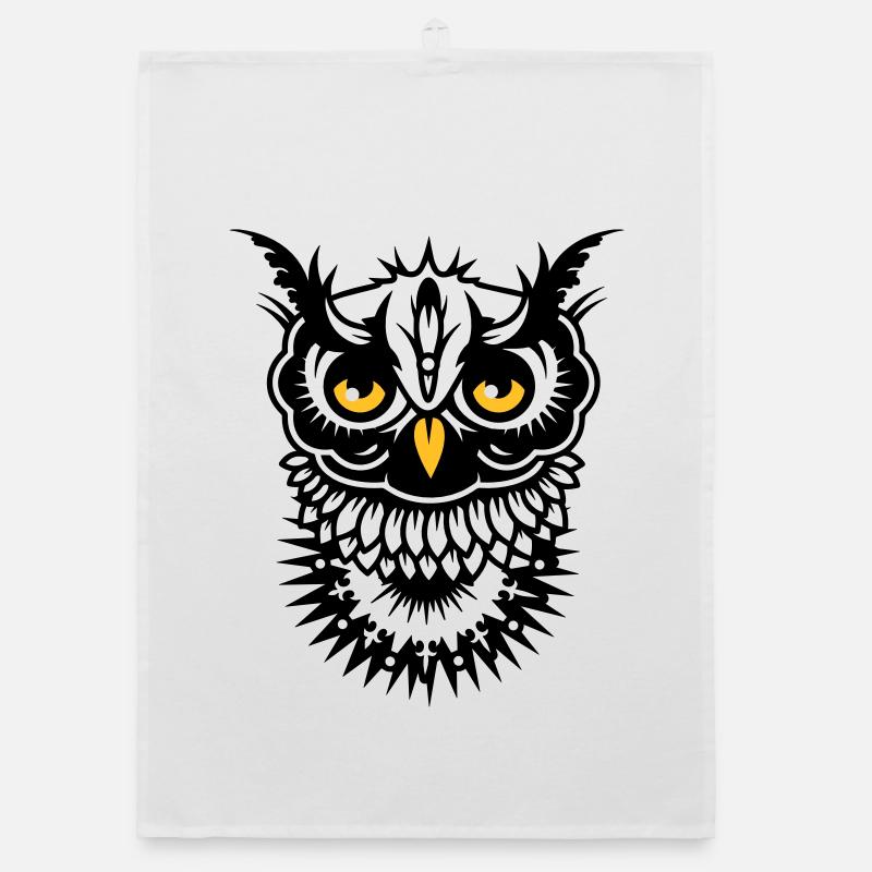 Gesicht einer Eule Organic Geschirrtuch