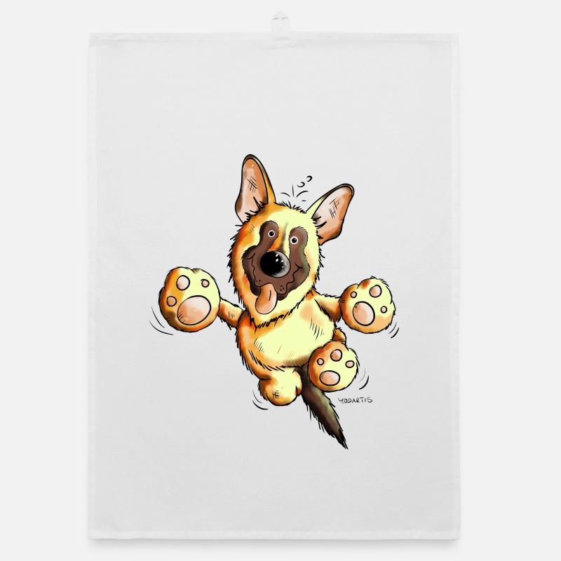 Funny German Shepherd Organic dish towel