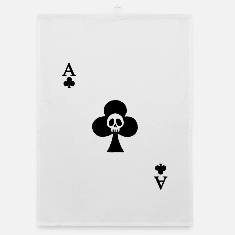 Crâne et as de trèfle Torchon bio