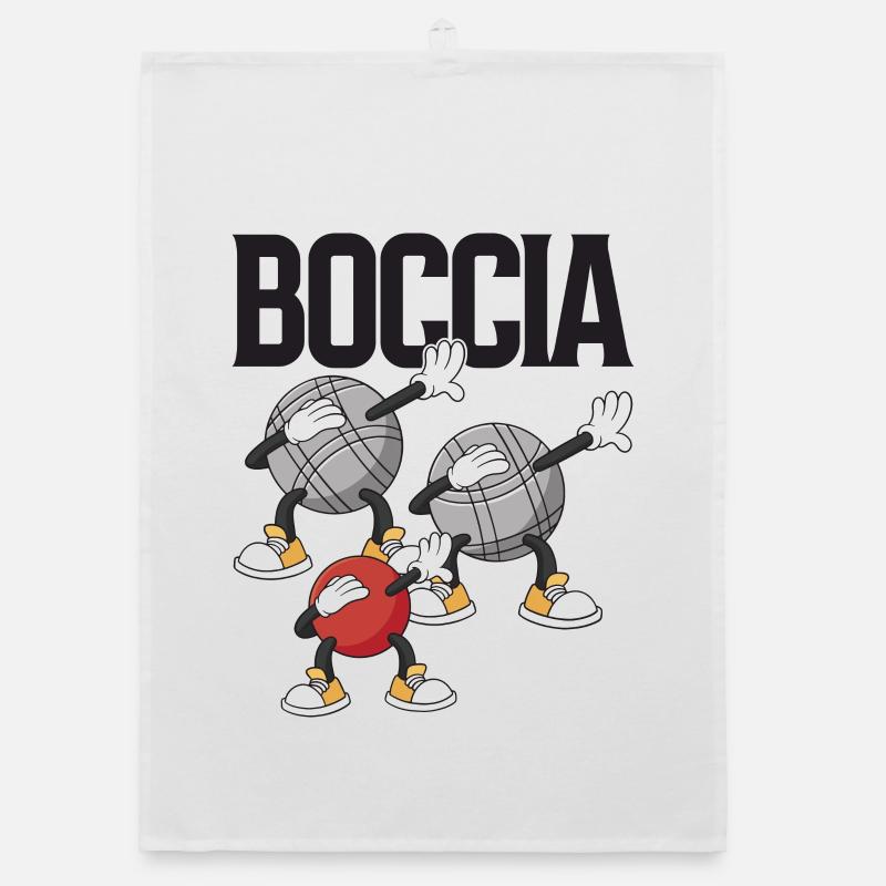 Bocciaspieler Bekleidung mit Dabbing Boccia - Organic Geschirrtuch - Weiß