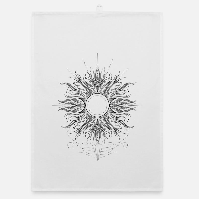 Midsummer Sun with Triple Moon Organic dish towel