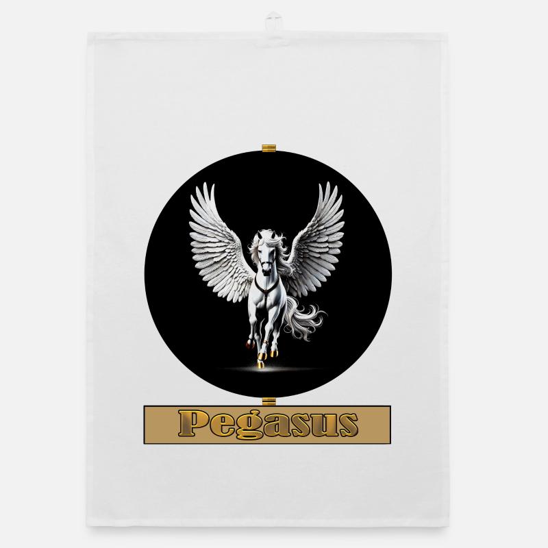 Pegasus Winged Steed Organic dish towel