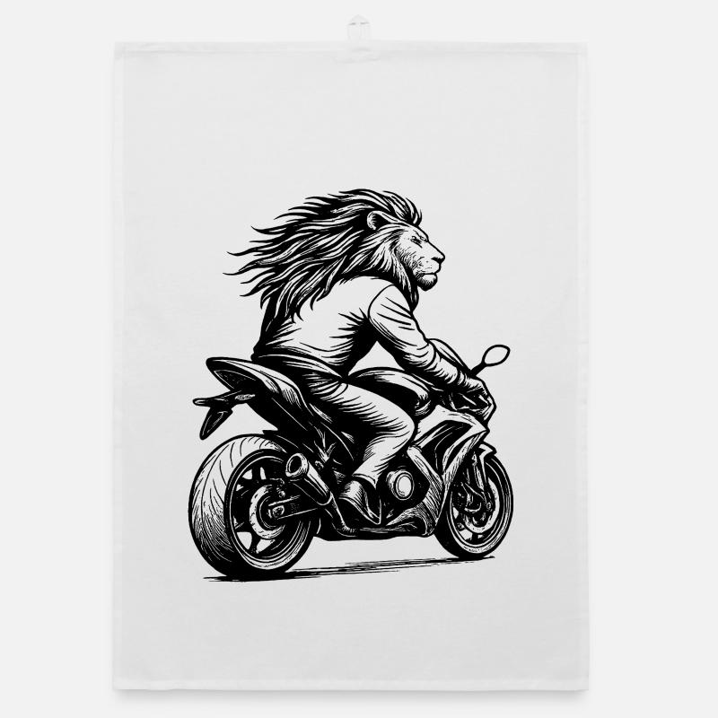 Lio as a biker Organic Geschirrtuch
