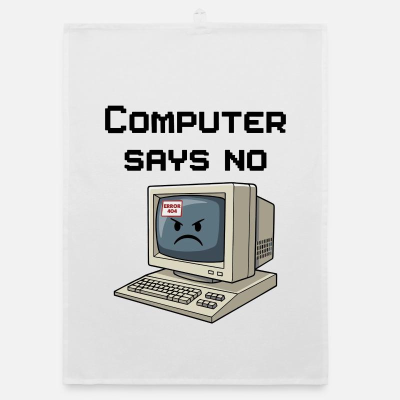 Retro Computer 404 Error Organic dish towel