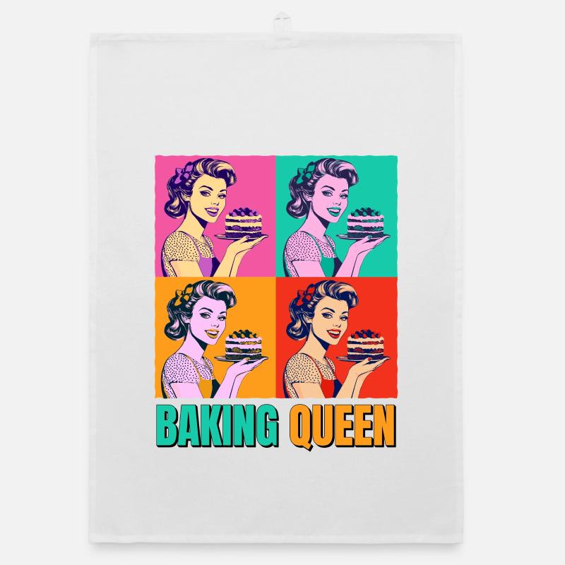 Cuisson Gâteau Cuisson Reine Cuisson Fée Boulanger Pop Art Torchon bio