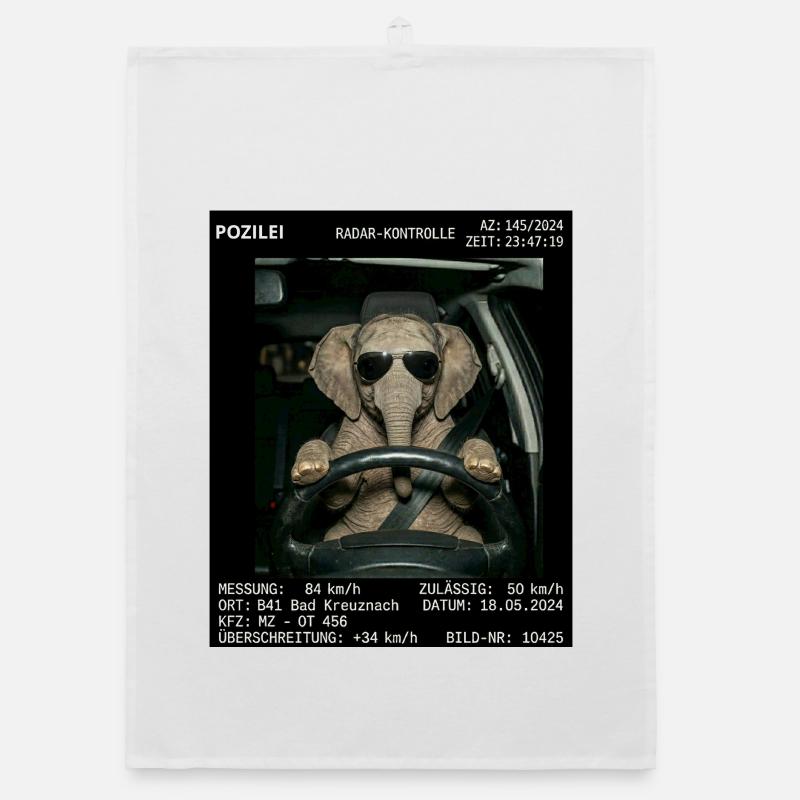 Elefant Geblitzt Organic Geschirrtuch