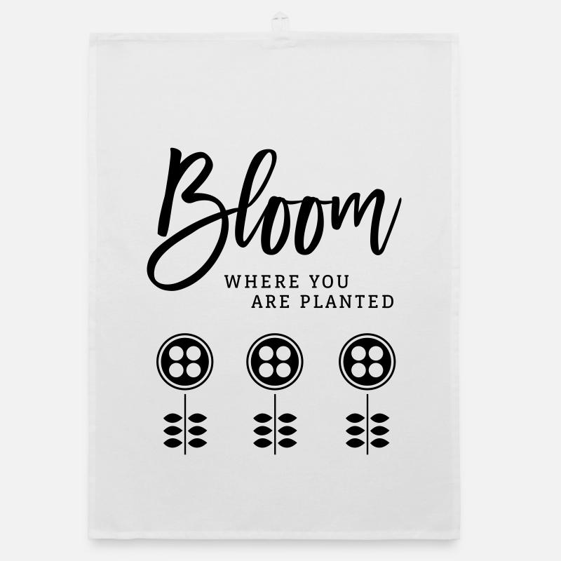 Fleurir - Torchon bio - blanc