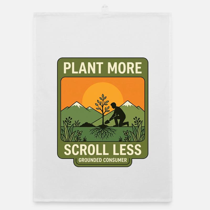 Plant More Scroll Less Organic Geschirrtuch