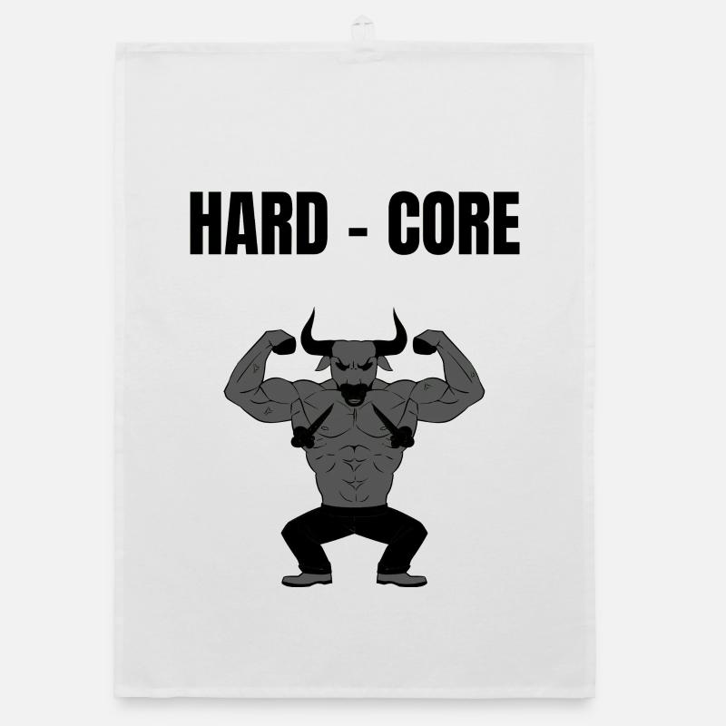 Hard Core Minotaurus Power - Organic Geschirrtuch - Weiß