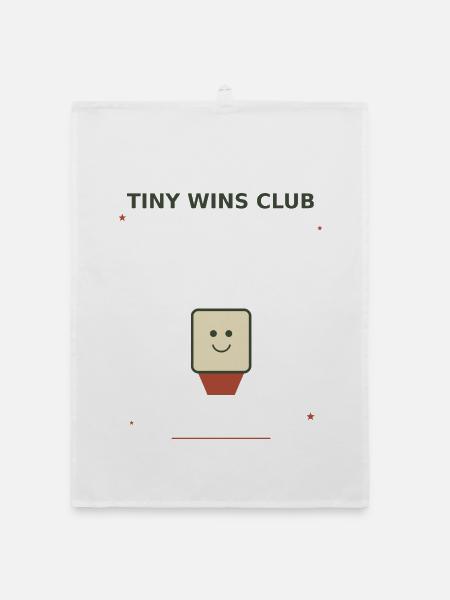 Kleiner Würfelfreund – Tiny Wins Club - Organic Geschirrtuch - Weiß