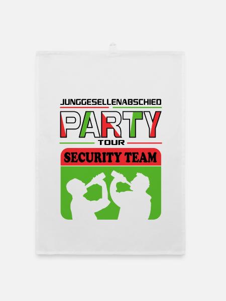 Junggesellenabschied Security Crew Saufen Drinking - Organic Geschirrtuch - Weiß - Vorne
