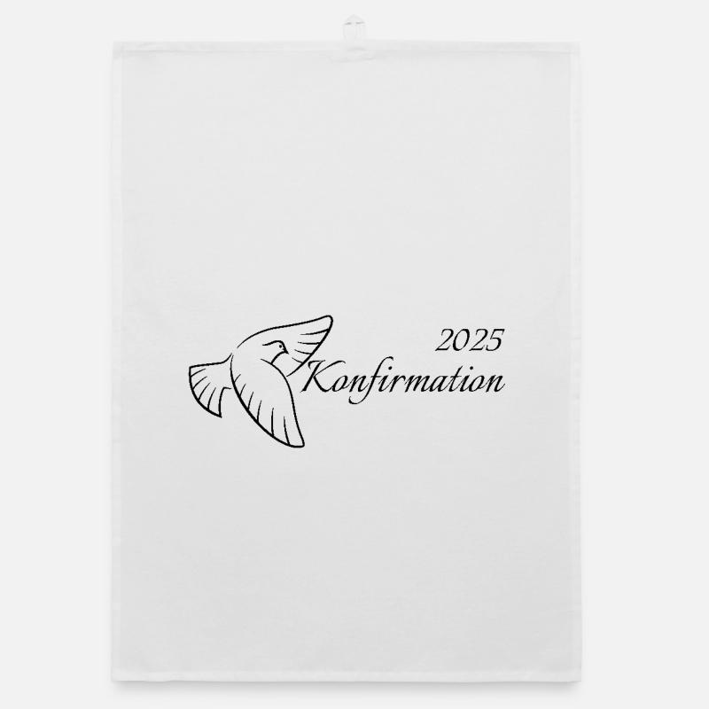 Konfirmation 2025 fliegende Taube Heiliger Geist Organic Geschirrtuch