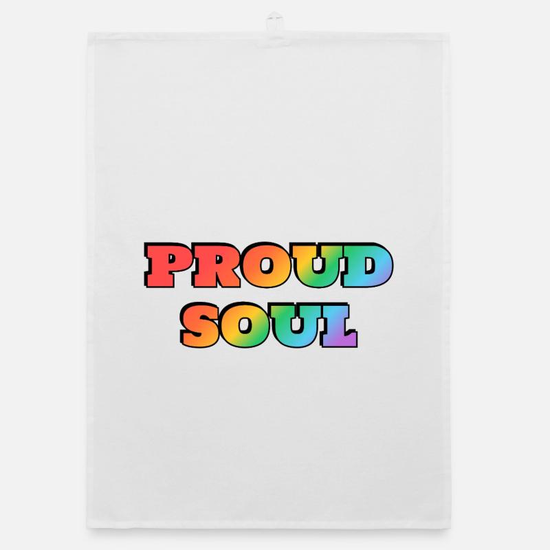 Stolze Seele Regenbogen Text Organic Geschirrtuch