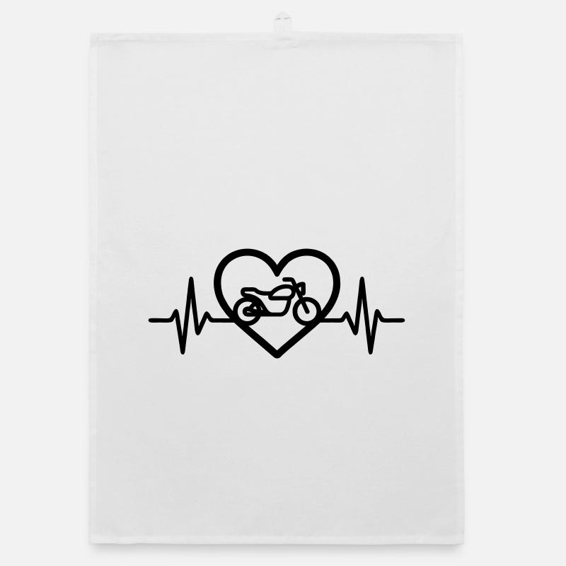 Motorcycle Heart Biker Passion Organic dish towel