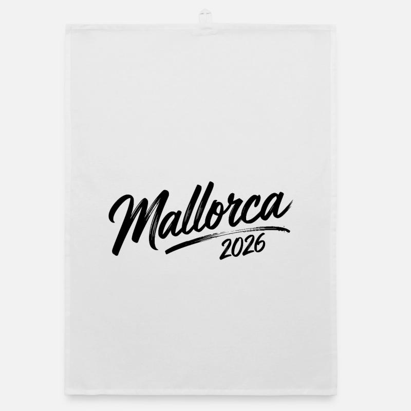 Mallorca 2026 - Organic Geschirrtuch - Weiß